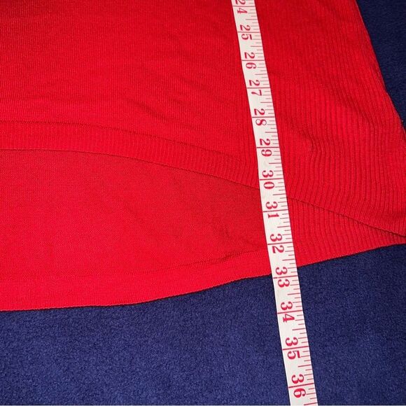 Red Tunic Knit Lightweight Sweater Top Large V Neck Apt 9 - Picture 10 of 13